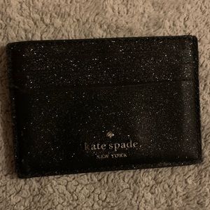 Kate Spade Black Glitter Card Holder